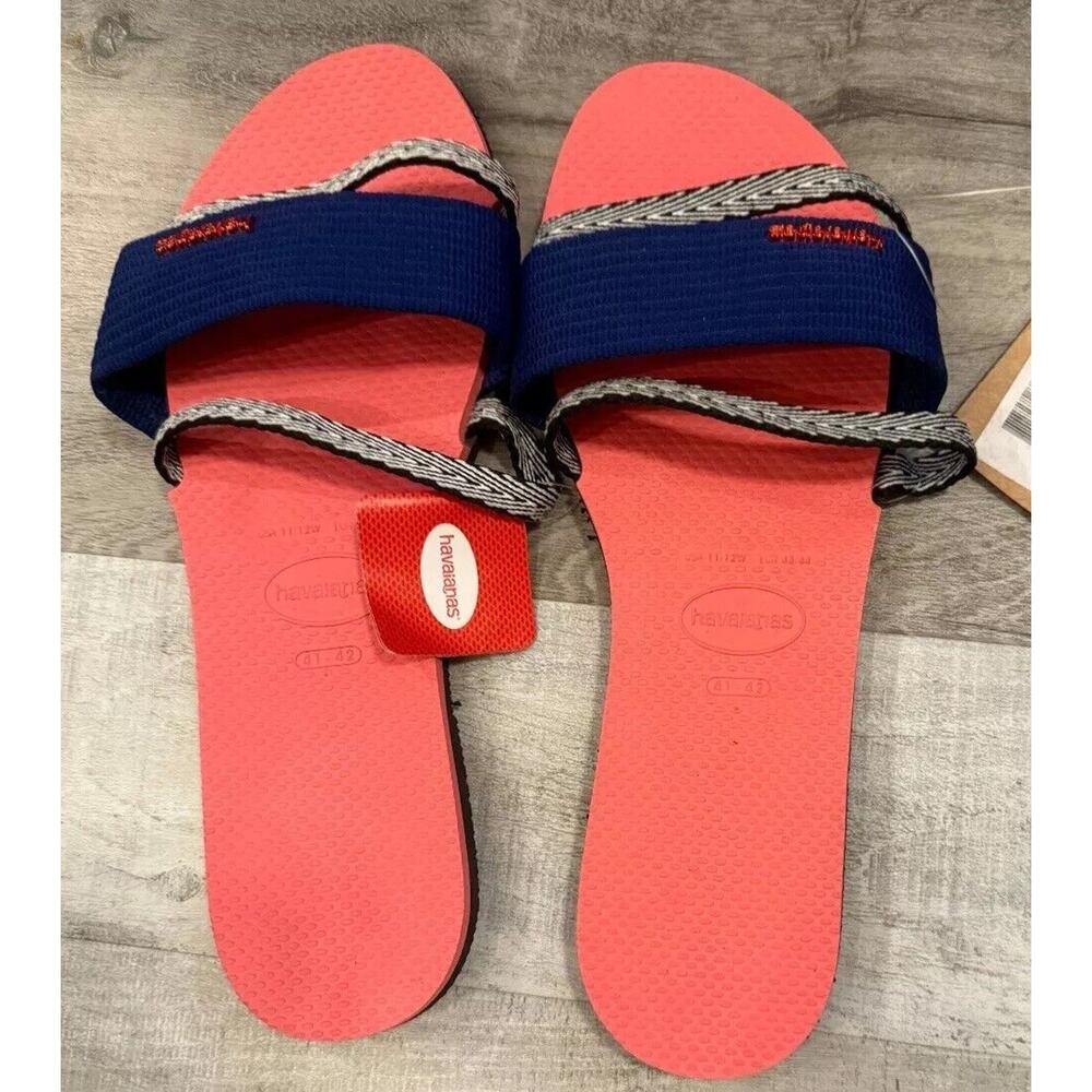 Havaianas You Trancoso Flats Sandals Womens 11/12W Blue Pink Synthetic 4145824 - Picture 4 of 10